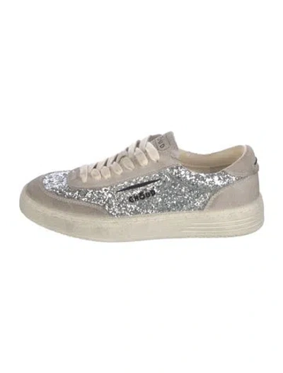 Pre-owned Ghoud Glitter Printed Sneakers In Silver