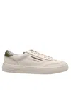 Ghoud Lido Sneakers In Ivory And Green Leather In Neutrals
