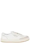 Ghoud Lido Low Sneakers In White Leather And Suede In White Taupe