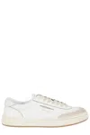 Ghoud Lido Low Sneakers In White Leather And Suede