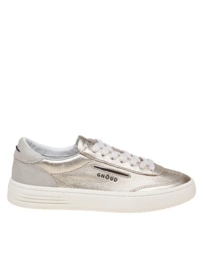 Ghoud Lido Low Sneakers In Platinum Color Leather In Silver
