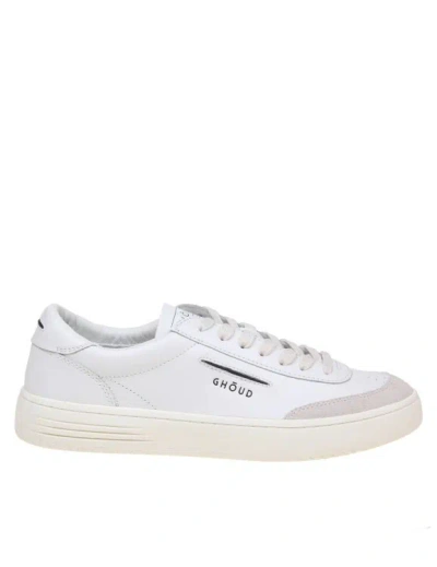 GHOUD LIDO LOW SNEAKERS IN WHITE LEATHER AND SUEDE
