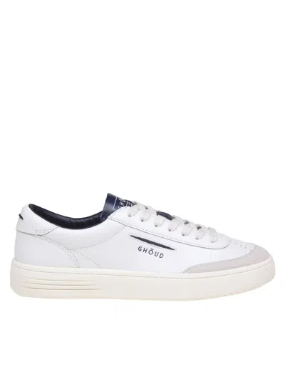 Ghoud Lido Low Trainers In White/blue Leather And Suede