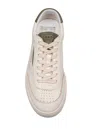 Ghoud Lido Sneakers In Ivory And Green Leather In White