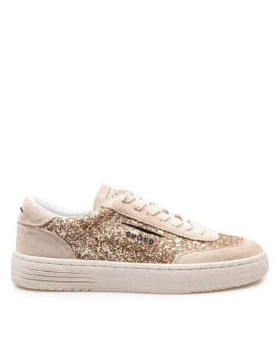 Ghoud Lido Suede And Glitter Sneakers In Glitter/gold