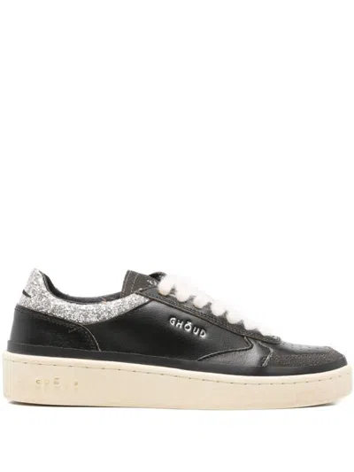 Ghoud Low-top Black Leather Sneakers