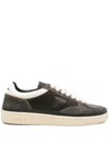 Ghoud Textured Black Leather Low-top Sneakers In Brown