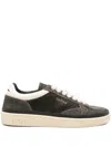Ghoud Textured Black Leather Low-top Sneakers In Brown