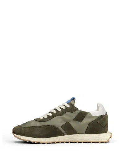 Ghoud Rush Bicolor Suede-panelled Sneakers In Green