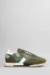 GHOUD RUSH MULTI SNEAKERS IN GREEN SUEDE AND FABRIC