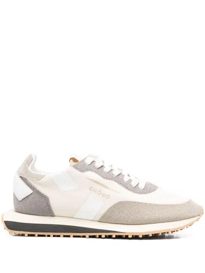 Ghoud Sneakers Monoblock Bianche E Grigie Con Strass