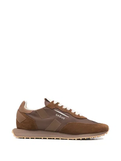 Ghoud Suede Panelled Sneakers In Brown