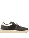 Ghoud Textured Black Leather Low-top Sneakers In Multi