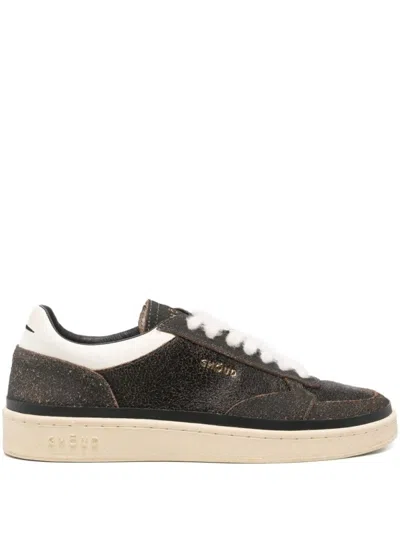 Ghoud Textured Black Leather Low-top Sneakers In Multi
