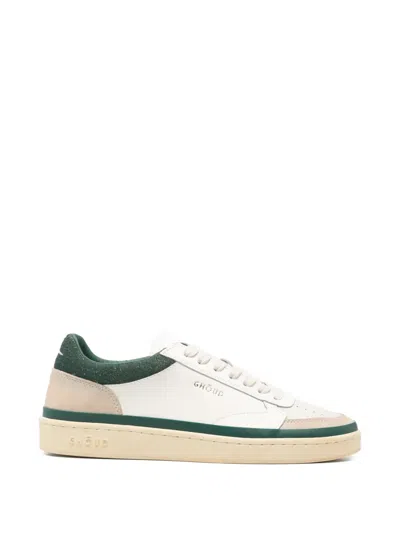 Ghoud Two-tone Lace-up Sneakers In White