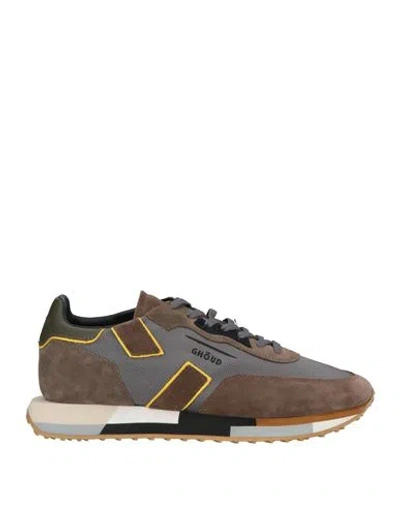 Ghoud Venice Ghōud Venice Man Sneakers Khaki Size 11 Leather, Textile Fibers In Multi