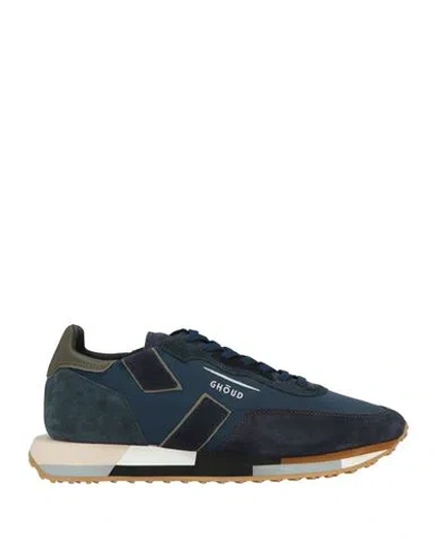 Ghoud Venice Ghōud Venice Man Sneakers Navy Size 12 Textile Fibers, Leather In Blue