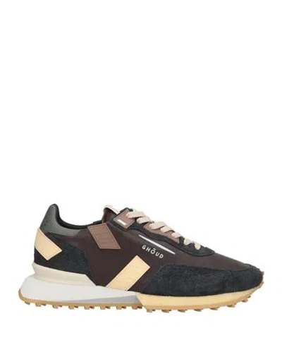 Ghoud Venice Ghōud Venice Rush Man Sneakers Dark Brown Size 12 Leather, Textile Fibers