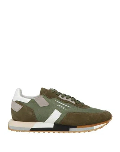 Ghoud Venice Ghōud Venice Rush Man Sneakers Military Green Size 10 Leather, Textile Fibers, Synthetisches Materia