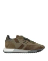 Ghoud Venice Ghōud Venice Rush Man Sneakers Military Green Size 9 Leather, Textile Fibers In Green