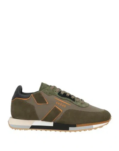 Ghoud Venice Ghōud Venice Rush Man Sneakers Military Green Size 9 Leather, Textile Fibers