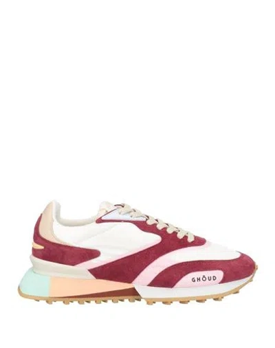Ghoud Venice Ghōud Venice Woman Sneakers Burgundy Size 7 Leather, Textile Fibers In Red