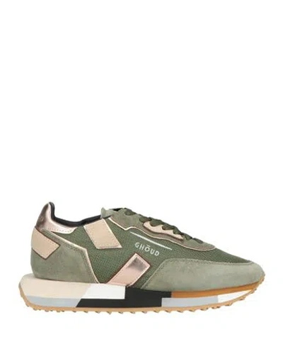 Ghoud Venice Ghōud Venice Woman Sneakers Military Green Size 7 Leather, Textile Fibers
