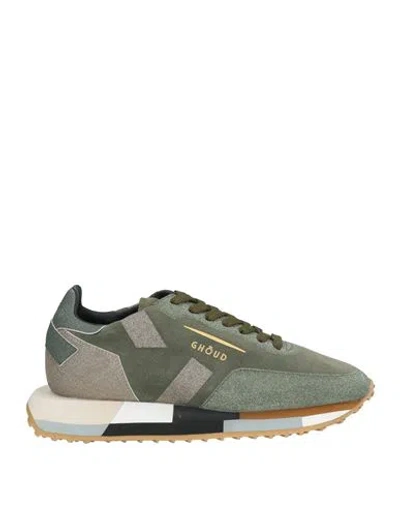 Ghoud Venice Ghōud Venice Woman Sneakers Military Green Size 8 Leather, Textile Fibers