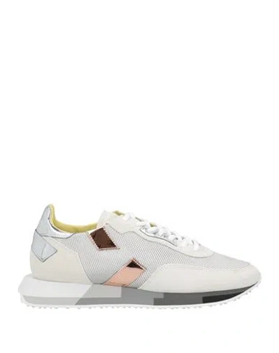 Ghoud Venice Ghōud Venice Woman Sneakers Platinum Size 7 Soft Leather, Textile Fibers In Grey
