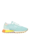 Ghoud Venice Ghōud Venice Woman Sneakers Turquoise Size 12 Leather, Textile Fibers In Blue