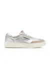 Ghoud Venice Lido Metallic Leather Sneakers In Silver