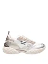 GHOUD VENICE TIRE SNEAKERS IN WHITE AND PLATINUM MESH