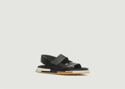 Ghoud Women's Atelier Velcro Straps Sandal In Black Leather