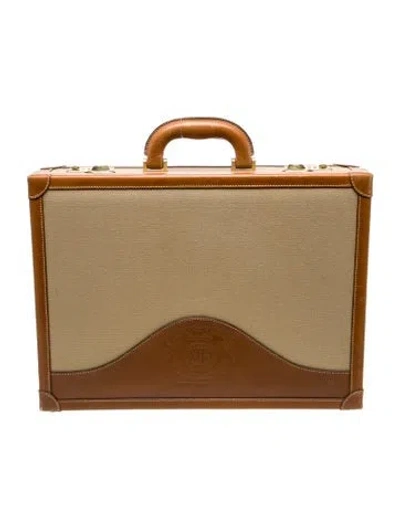 Pre-owned Ghurka Canvas Briefcase In Brown