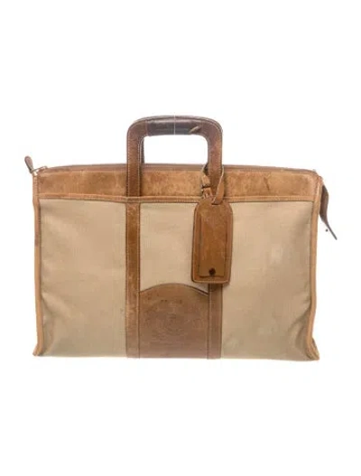 Pre-owned Ghurka Canvas Briefcase In Neutrals