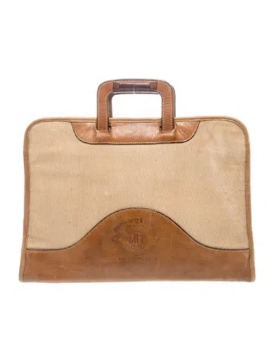 Pre-owned Ghurka Canvas Portfolio In Brown