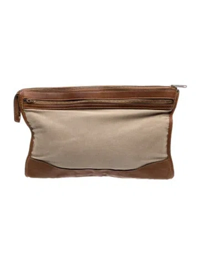 Pre-owned Ghurka Canvas Portfolio In Brown/neutrals