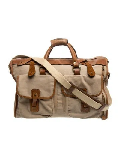 Pre-owned Ghurka Canvas Weekender Bag In Brown/neutrals