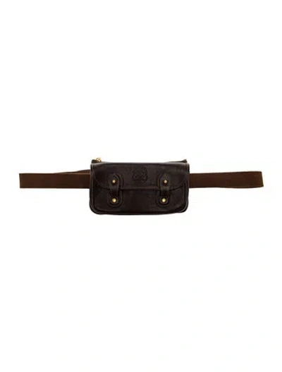 Pre-owned Ghurka Embossed Leather Belt Bag In Brown