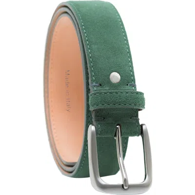 Ghurka Handcrafted Genuine Suede Leather Belt In Green