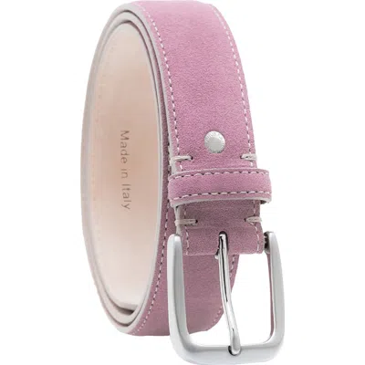 Ghurka Handcrafted Genuine Suede Leather Belt In Pink