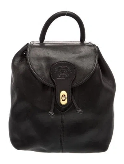 Pre-owned Ghurka Leather Backpack Medium In Black