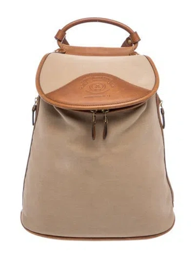 Pre-owned Ghurka Leather Backpack In Neutrals