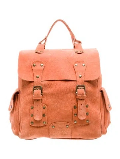 Pre-owned Ghurka Leather Backpack In Orange