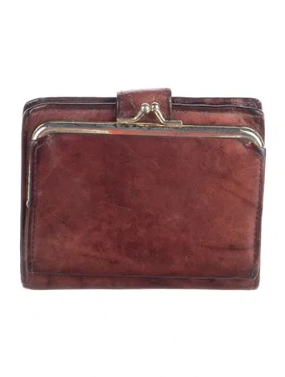 Pre-owned Ghurka Leather Bifold Wallet In Red