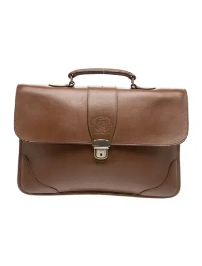 Pre-owned Ghurka Leather Briefcase In Brown