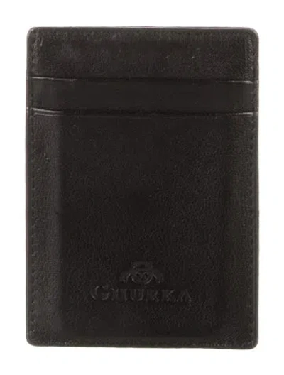 Pre-owned Ghurka Leather Card Holder In Black