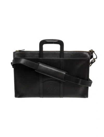 Pre-owned Ghurka Leather Messenger Bag In Black