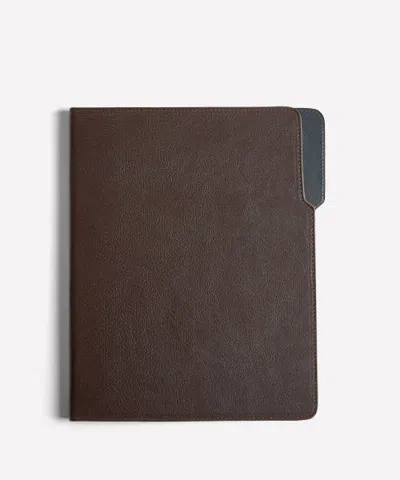 Ghurka Leather Portfolio In Vintage Walnut Leather