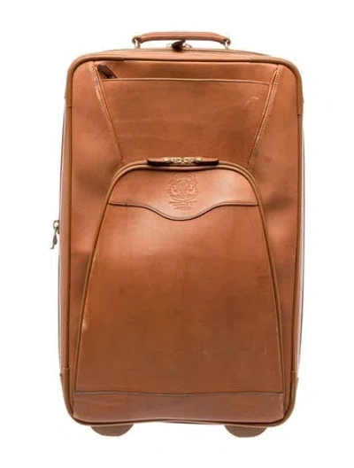 Pre-owned Ghurka Leather Suitcase In Brown